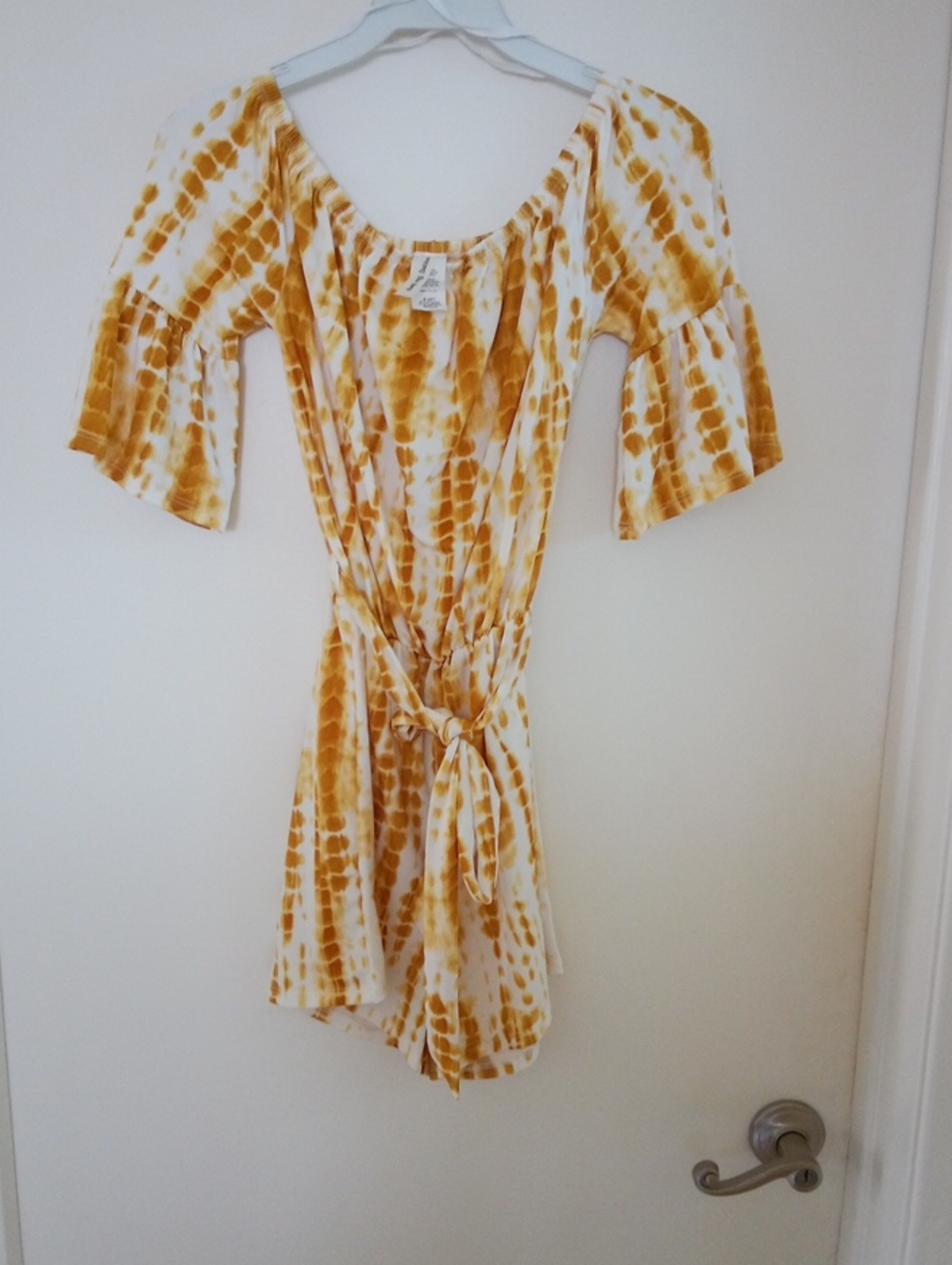 Tie-Dye Gold & White Women’s Skort Romper